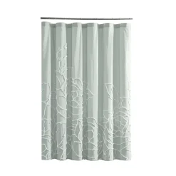 Peri Chenille Rose Green Shower Curtain