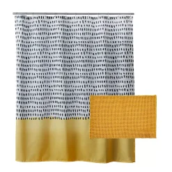 SKL Home Dotty Waves Shower Curtain & Carnival Bath Rug Set