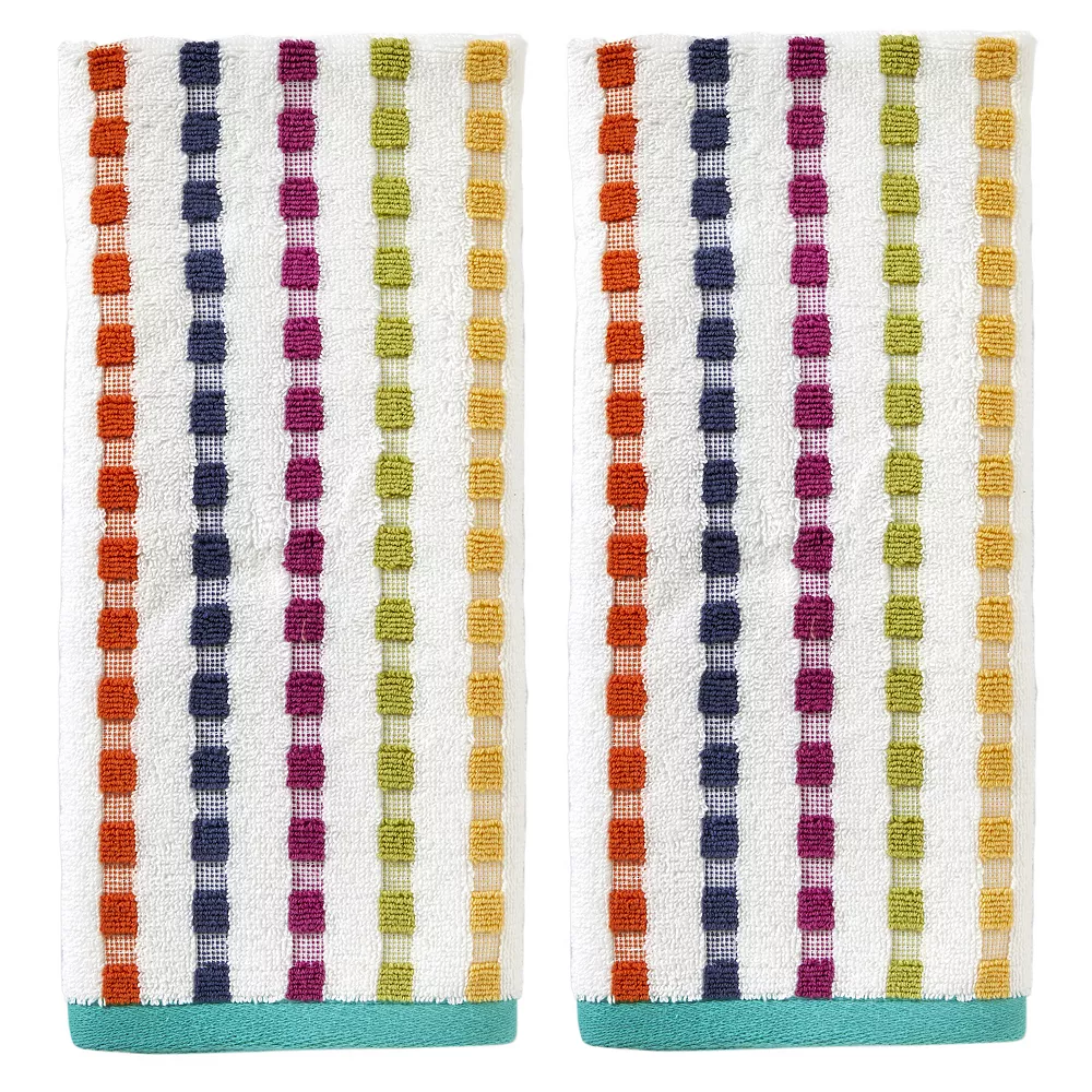 SKL Home Good Vibes Hand Towels & Subtle Stripe Bath Rug 3-piece Set - Image 2