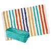SKL Home Subtle Stripe Bath Rug & Dotty Waves Storage Bin 2-piece Set