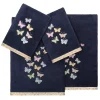 Linum Home Textiles Turkish Cotton Mariposa 4-piece Embellished Towel Set