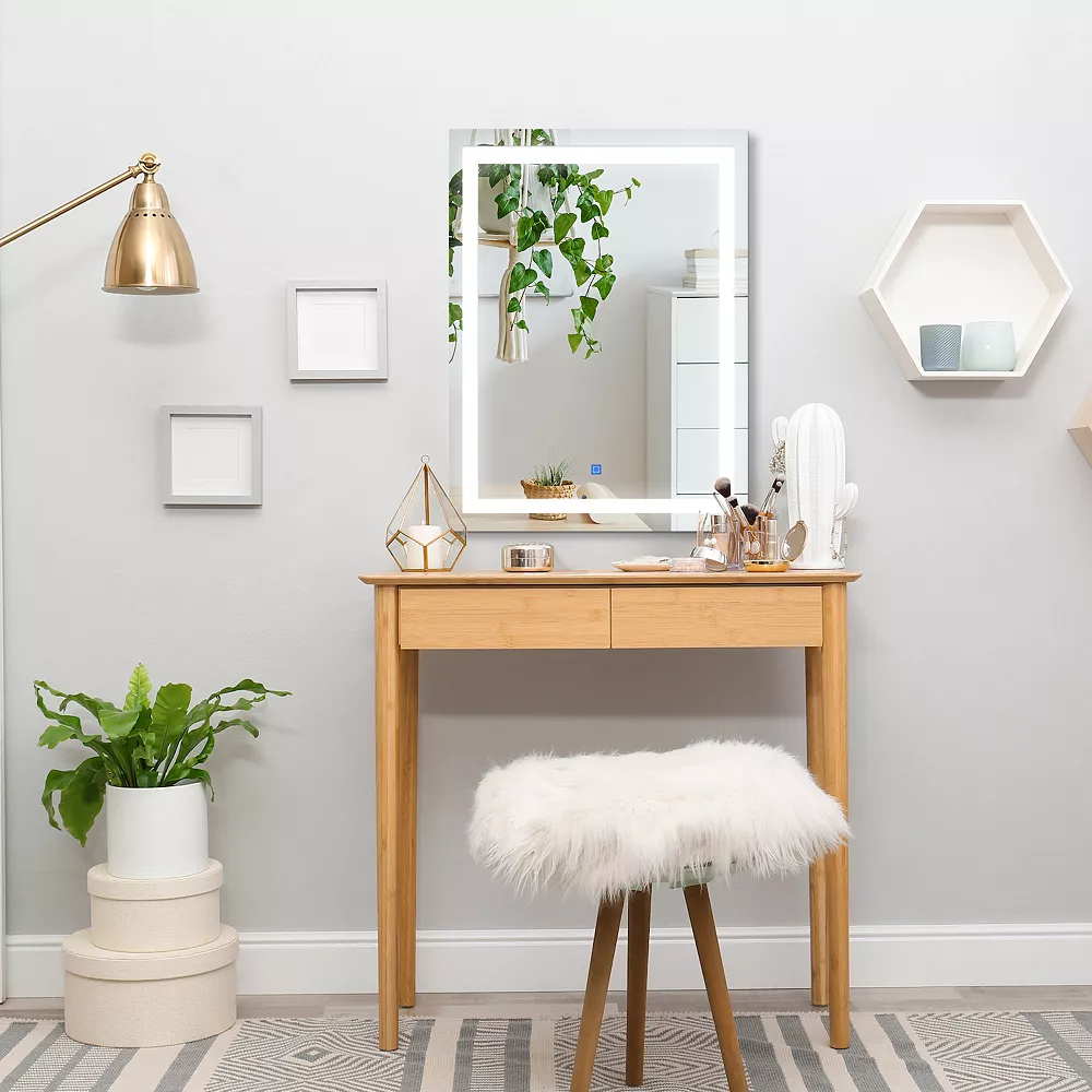 HOMCOM LED Bathroom Mirror Wall Mount Vanity Make Up Mirror With Dimmable Touch Switch Control And Defogger Waterproof 32" X 24" - Image 3