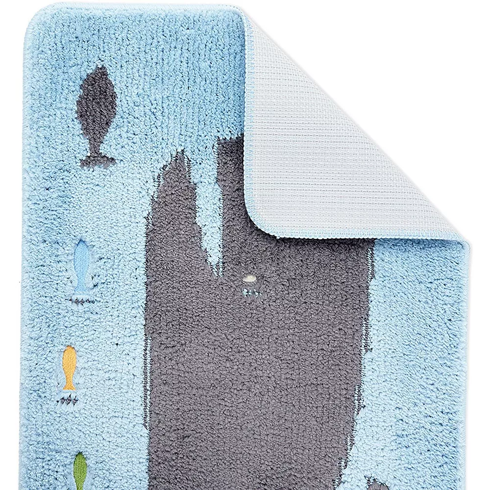 Juvale Non Slip Bath Mat, Kid's Bathroom Decor, Whale Rug (30.7 X 18.9 In) - Image 4