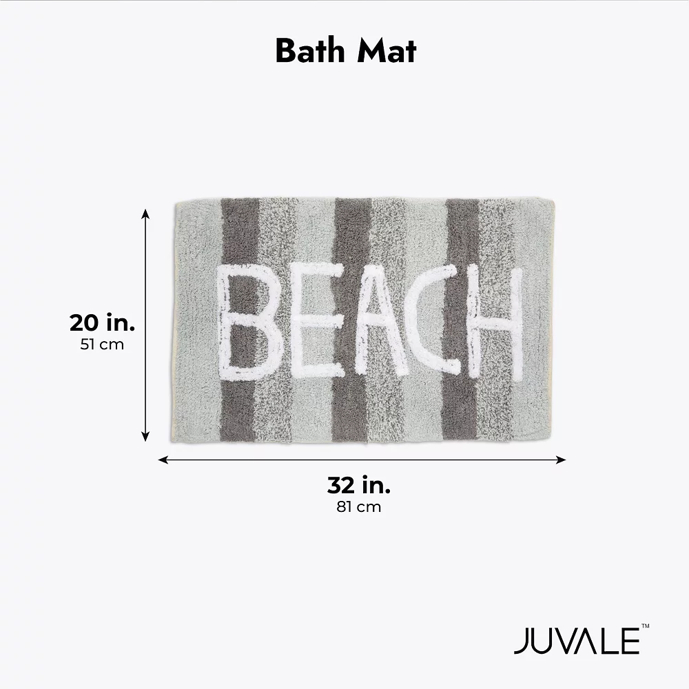 Juvale Non-Slip Bath Mat, Beach Bathroom Rug For Showers (Multi-Colored, 32 X 20 Inches) - Image 3