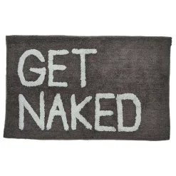 Juvale Plush Bath Mat, Personalized Get Naked Bathroom Rug (Grey, 32 X 20 In)