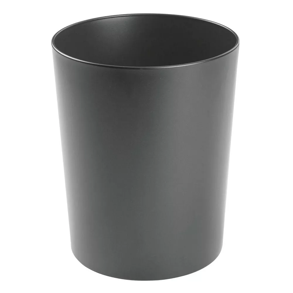 MDesign Small Round Metal 1.7 Gallon Trash Wastebasket/Recycling Can, Polished