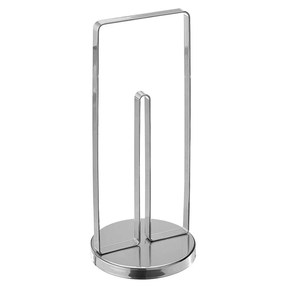 MDesign Metal Free-Standing Modern Toilet Paper Stand, Holds 3 Rolls - Black