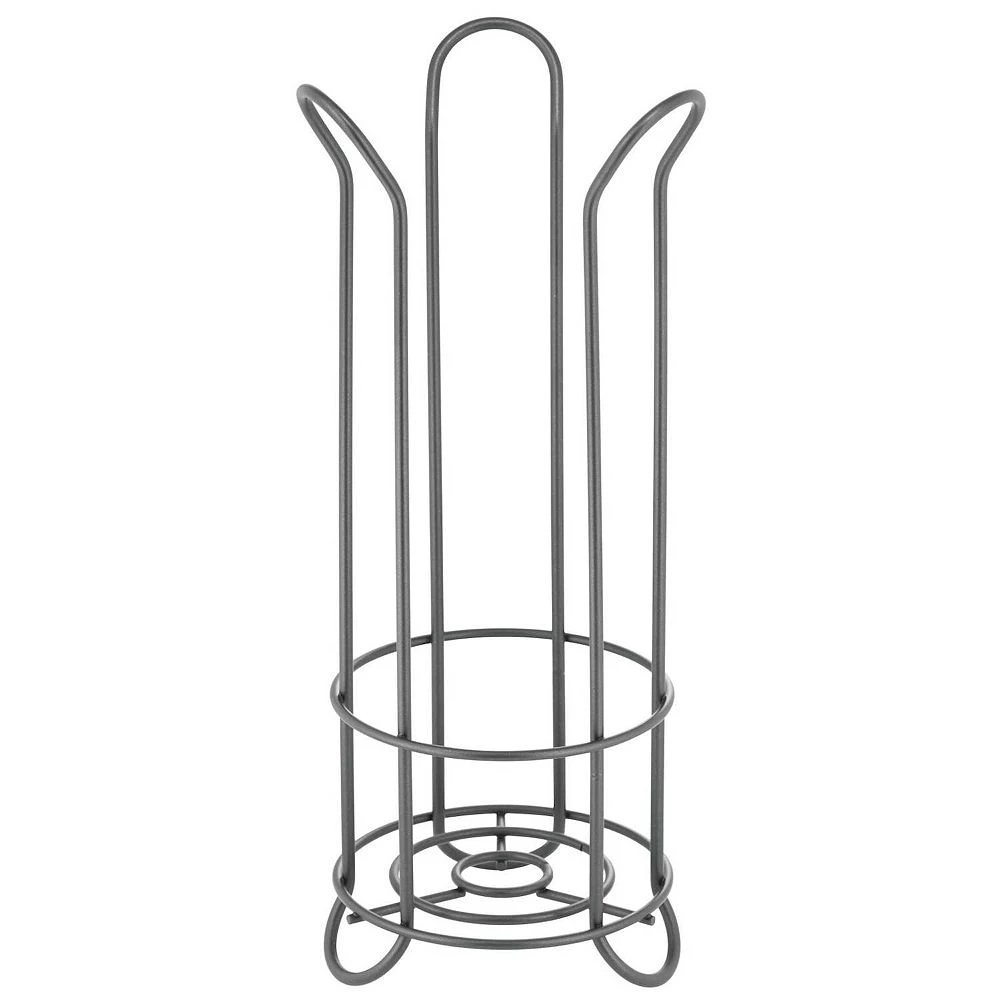 MDesign Metal Free Standing Toilet Paper Stand, Holds 3 Rolls - Black