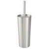 MDesign Steel Toilet Bowl Brush/Holder Combo For Bathroom - Brushed/Chrome