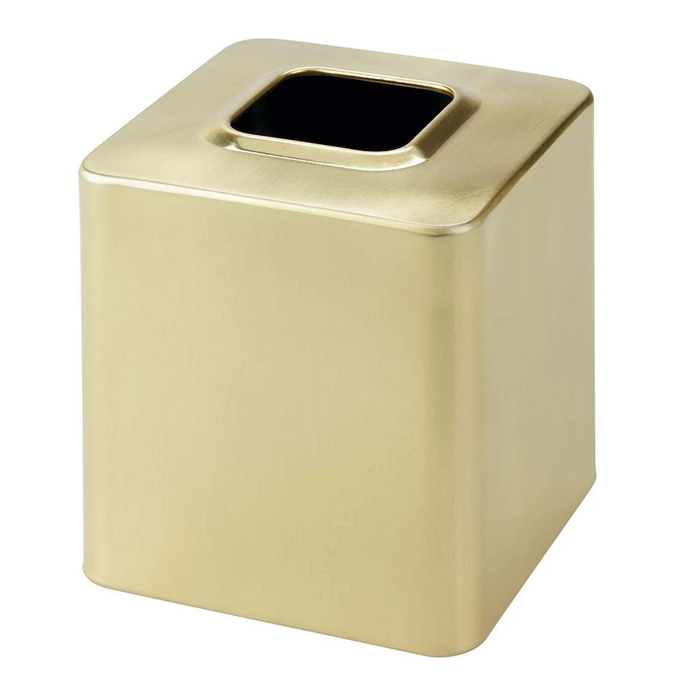 MDesign Metal Square Facial Tissue Box Cover Holder - Soft Brass