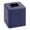 MDesign Steel Tissue Box Cover, Modern Facial Paper Holder - Navy Blue