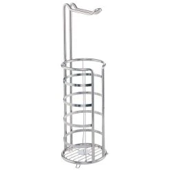 MDesign Metal Toilet Paper Holder Stand And Dispenser, Holds 4 Rolls - Chrome