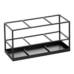 MDesign Steel Bathroom Countertop Hair Care Storage Organizer Basket, Bronze