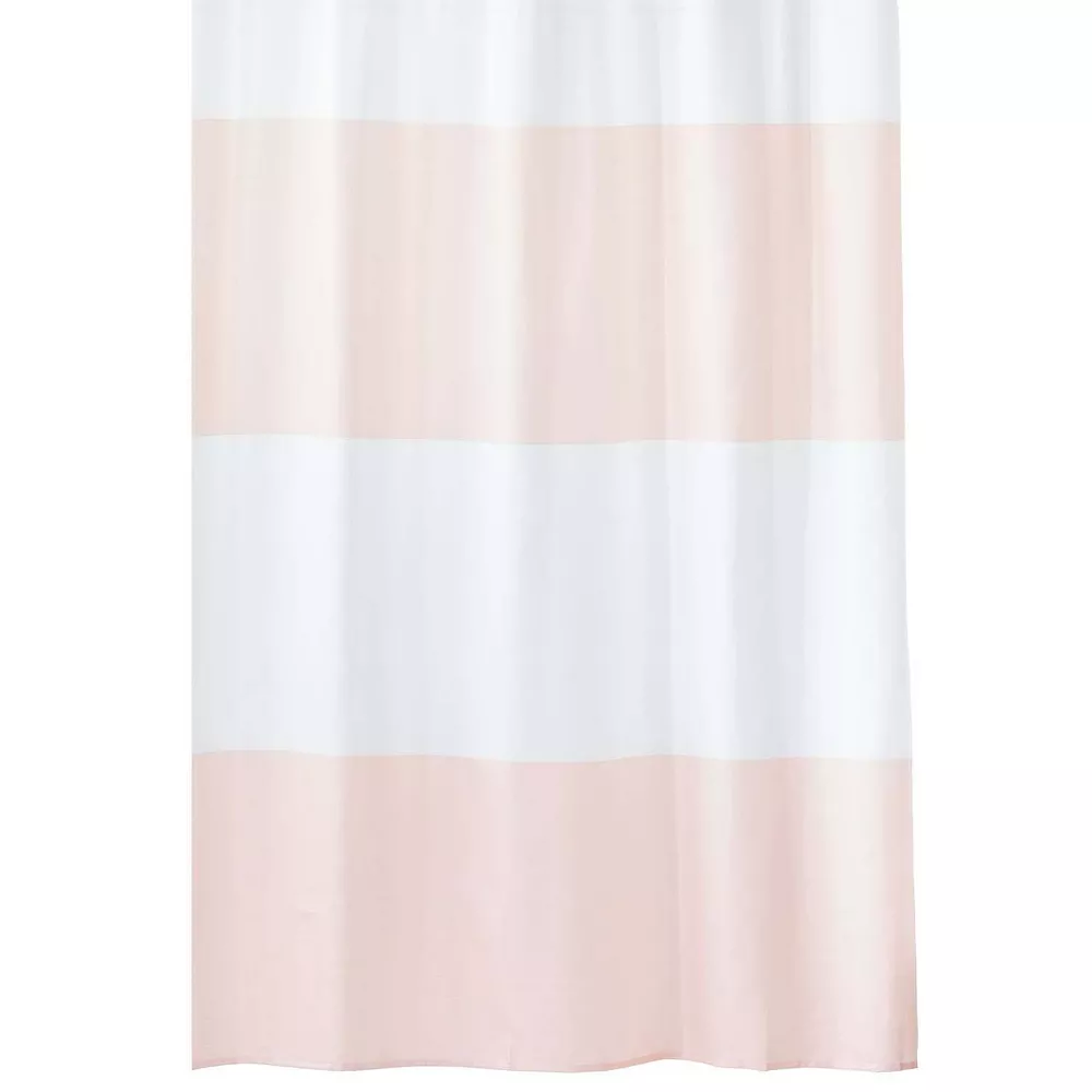 MDesign Bold Rugby Stripe Fabric Shower Curtain - 72" Long