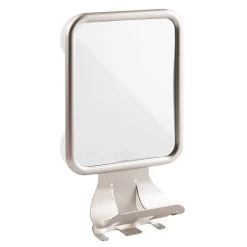 MDesign Large Modern Metal Suction Shaving Mirror Center For Bathroom - Bronze