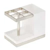 MDesign Plastic Toothbrush, Toothpaste Storage Organizer Holder - Clear/Black