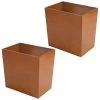 MDesign Slim Trash Can Wastebasket, Small Garbage Container Bin, 2 Pack, Natural