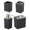 MDesign Plastic Bathroom Countertop Organizers -Set Of 4 -Black/Brushed
