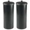 MDesign Plastic Toilet Paper 3-Roll Storage Organizer W/ Cover, 2 Pack , Black