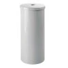 MDesign Plastic Toilet Paper 3-Roll Storage Organizer With Cover - 2 Pack, Gray