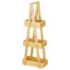 MDesign Leaning A-Frame Wood 3-Tier Triangle Shelf For Bathroom - Natural