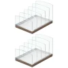 MDesign Plastic Makeup Organizer For Bathroom, 5 Sections, 2 Pack - Clear/Bronze