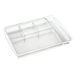 MDesign Expandable Makeup Organizer Tray For Bathroom Drawers, 2 Pack - Clear