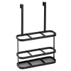 MDesign Steel Bath Over Cabinet Door Hair Tool Storage Organizer, Matte Black