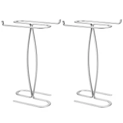 MDesign Metal Hand Towel Holder Stand For Bath Vanity Countertop, 2 Pack - Satin