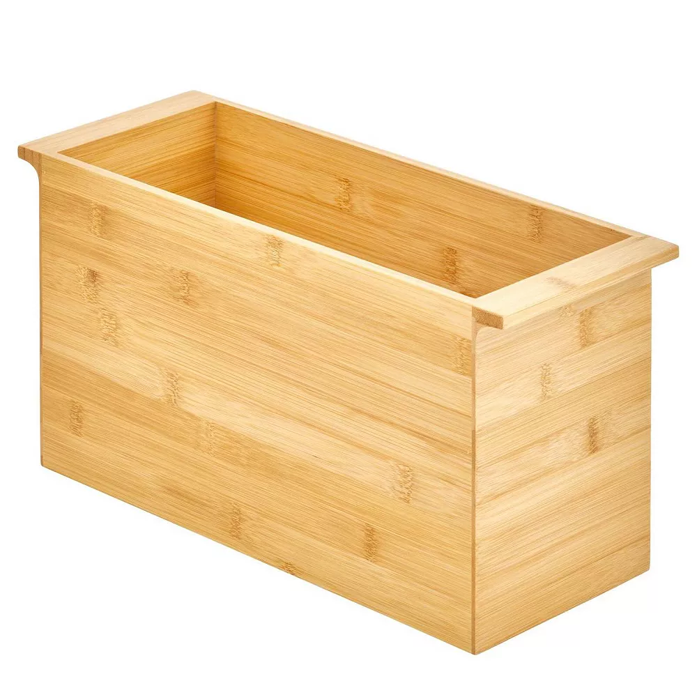 MDesign Wooden Bathroom Storage Organizer Box With Handles - Natural