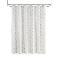 INK+IVY Kara Cotton Stripe Jacquard Shower Curtain