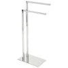 MDesign Tall Stainless Steel Bathroom Towel Storage Rack Holder