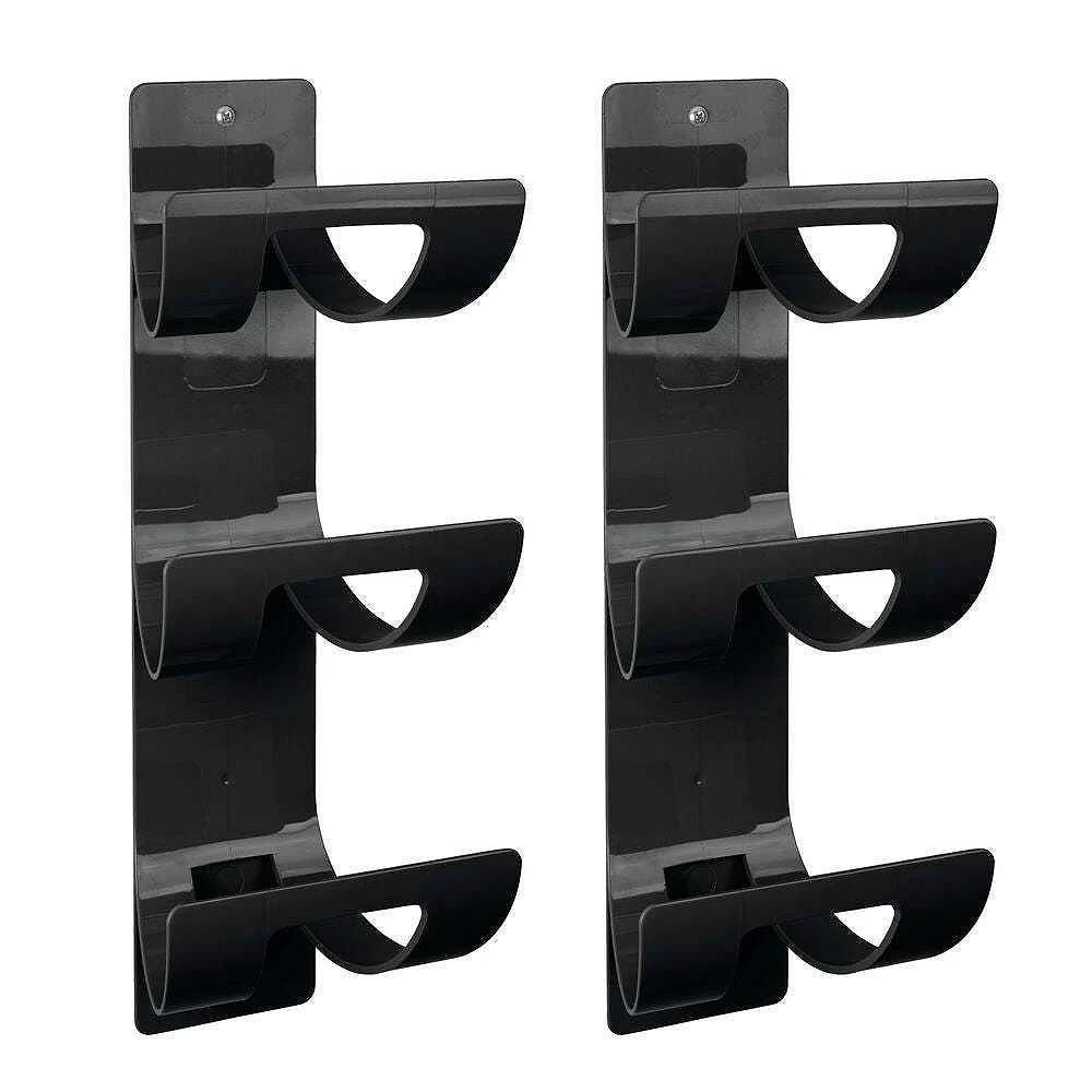 MDesign Plastic Bathroom Wall Mounted Towel Rack Organizer Holder, 2 Pack