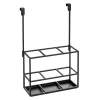 MDesign Steel Over Cabinet Bath/Hair Care Storage Organizer Basket, Matte Black