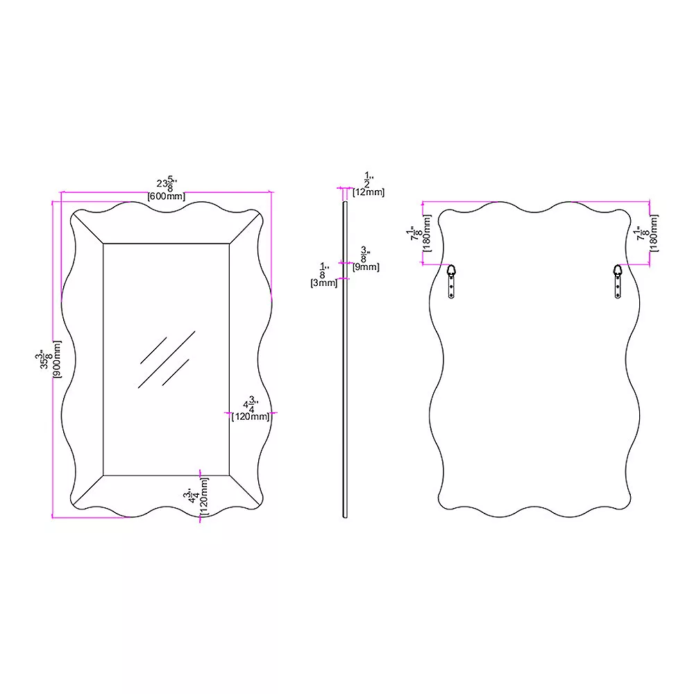 Cenports Camden Isle Antonella 23.625 In. X 35.375 In. Casual Irregular Framed Classic Accent Wall Mirror - Image 4