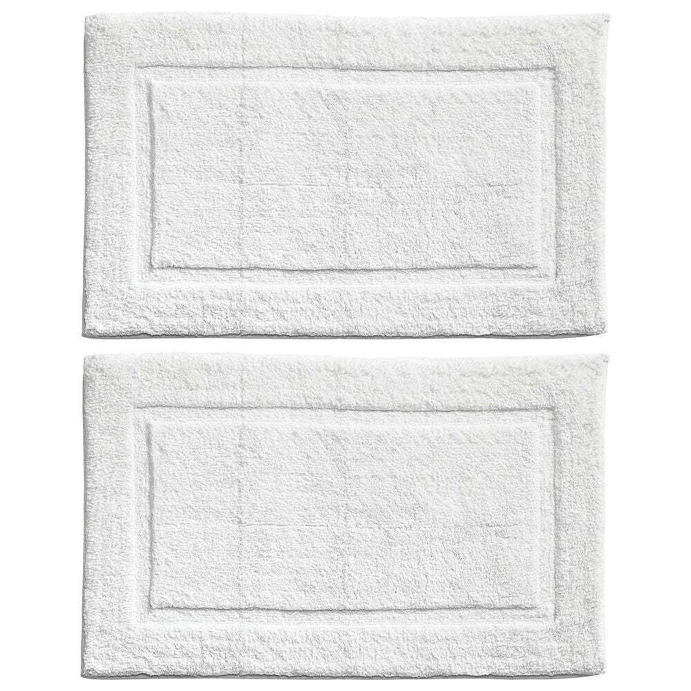 MDesign Soft Cotton Spa Mat Rug For Bathroom - 2 Pack