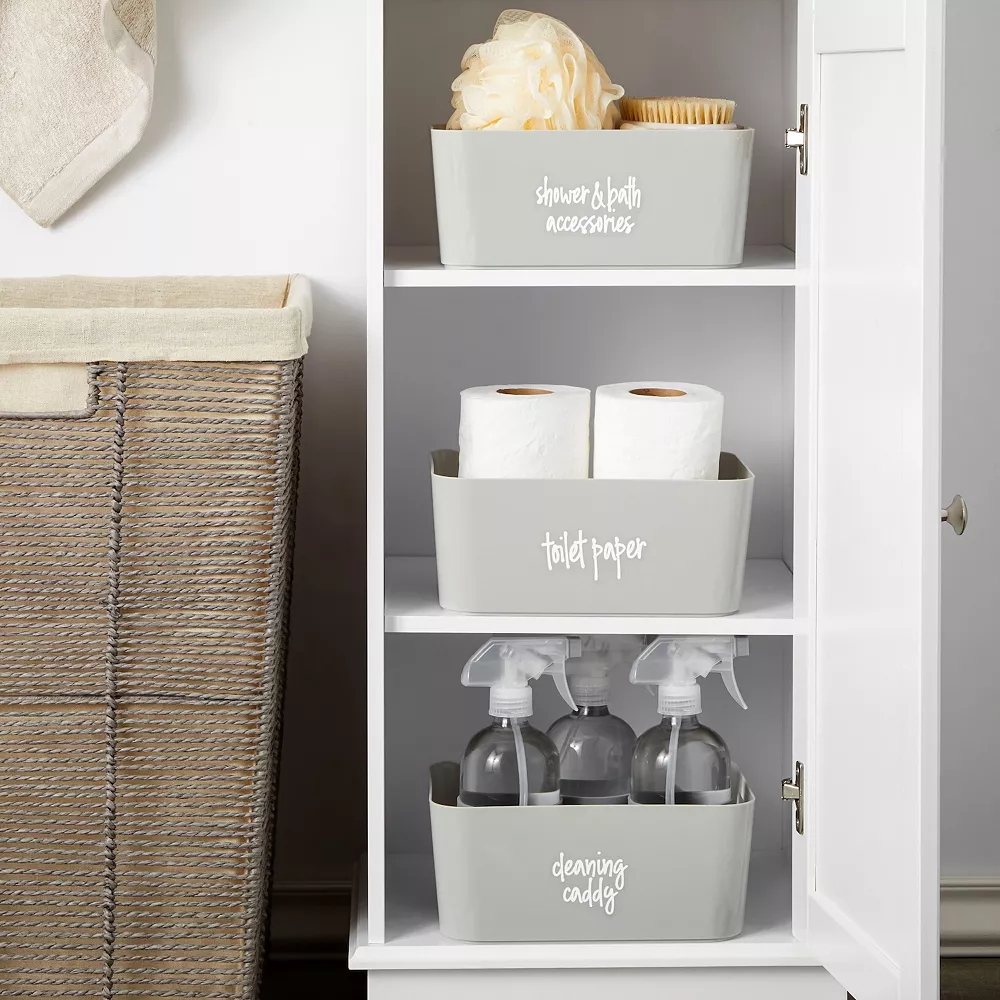 Talented Kitchen Set Of 192 White Script Bathroom Labels For Containers, Clear Preprinted Stickers For Organizing Makeup, Medicine Cabinet (Water Resistant) - Image 3