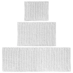 MDesign Bathroom 3 Piece Rug Set, Cotton, Water Absorbent Bath Mats