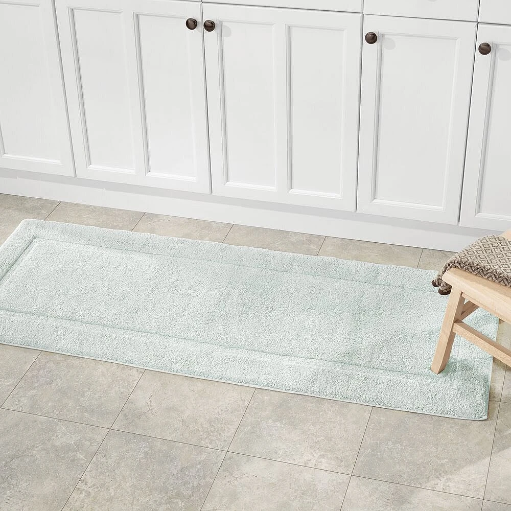 MDesign Bathroom Cotton Rectangular Rug, Long Runner, 60" X 21" - Image 4