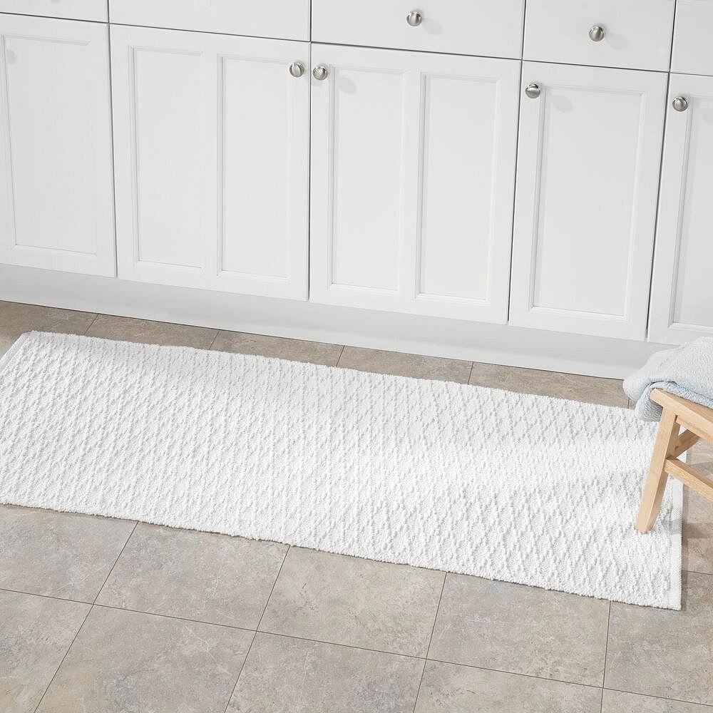 MDesign Bathroom Cotton Rectangular Rug, Long Runner, 60" X 21" - Image 2