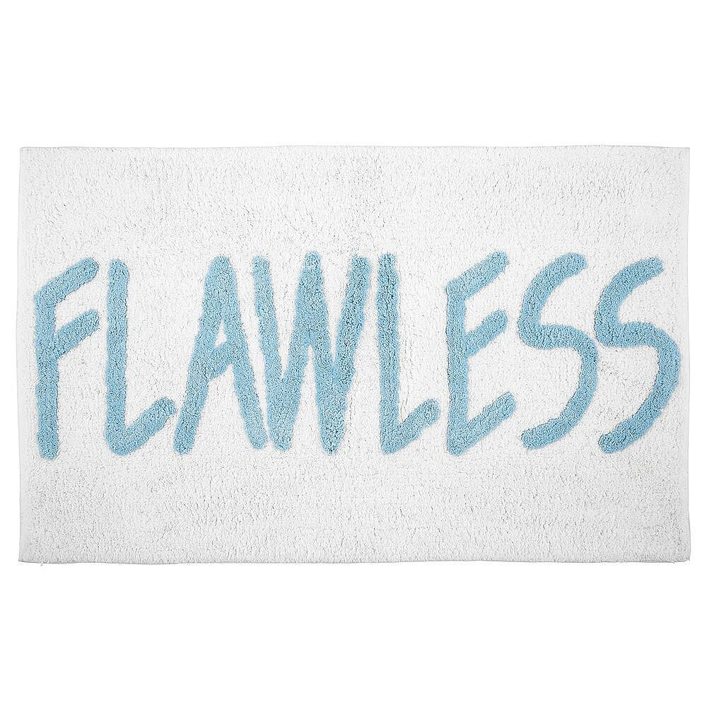 MDesign Plush Cotton Sayings Bath Mat Accent Rug