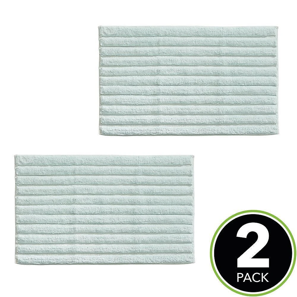 MDesign Soft Cotton Ribbed Mat Rug For Bathroom - 34" X 21", 2 Pack - Image 2
