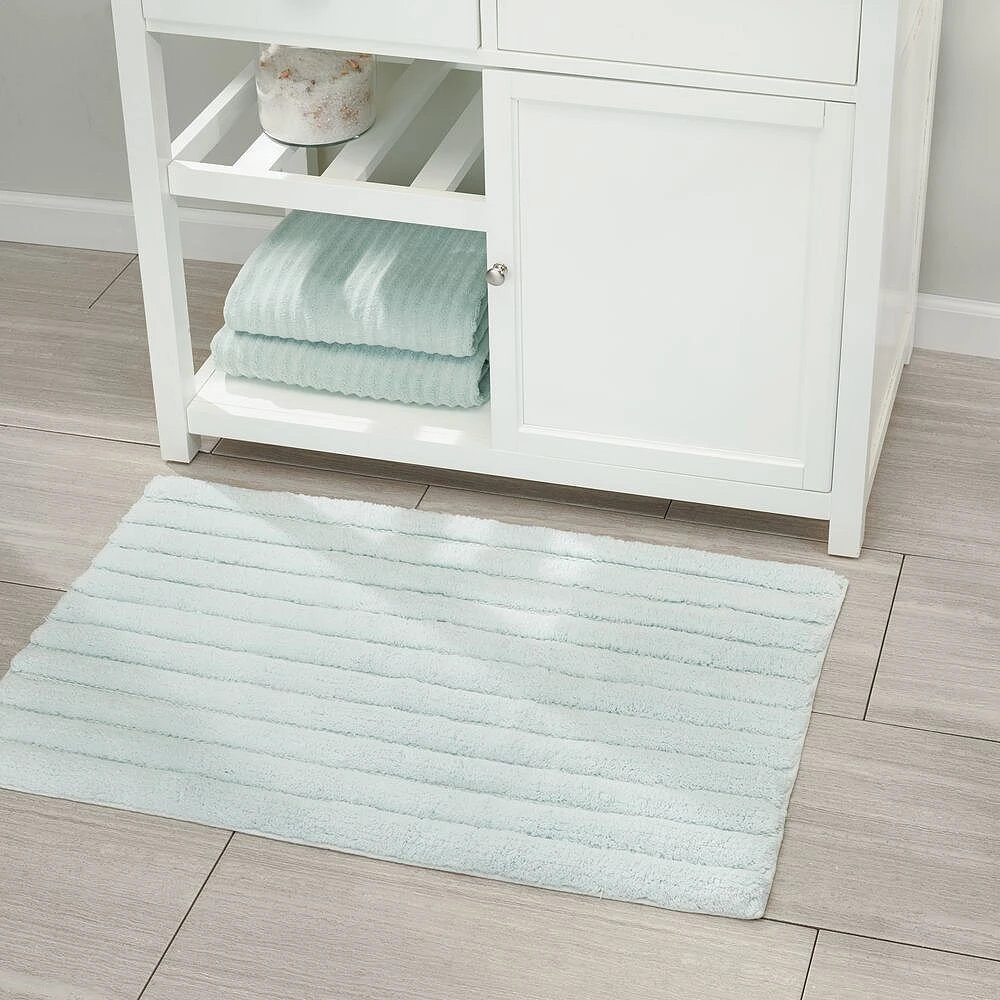 MDesign Soft Cotton Ribbed Mat Rug For Bathroom - 34" X 21", 2 Pack - Image 3