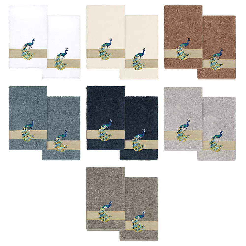 Linum Home Textiles Turkish Cotton Penelope 2-piece Embellished Bath Towel Set - Image 4