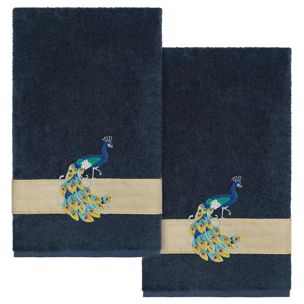 Linum Home Textiles Turkish Cotton Penelope 2-piece Embellished Bath Towel Set