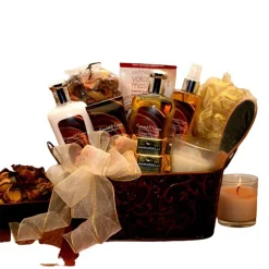 GBDS Caramel & Creame Bliss Spa Gift Basket - Spa Baskets For Women Gift