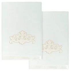 Linum Home Textiles Turkish Cotton May 2-piece Embellished Bath Towel Set