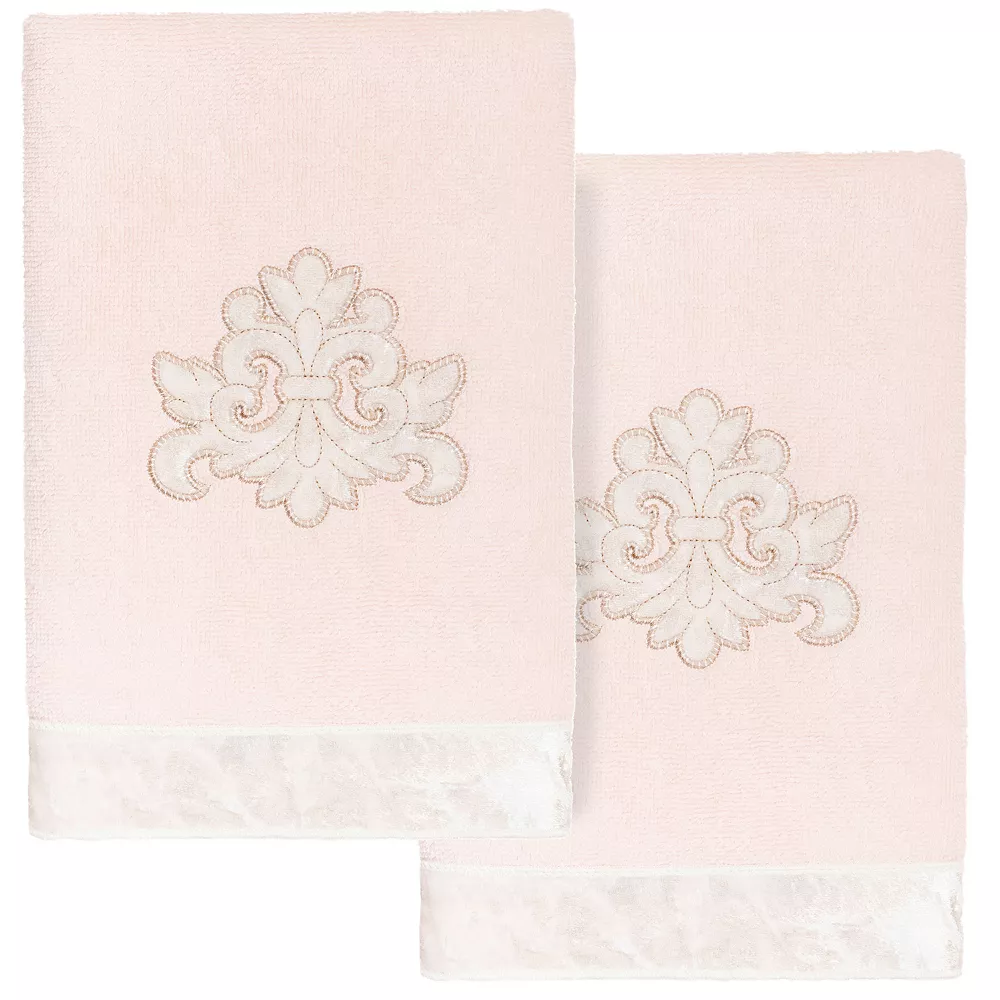 Linum Home Textiles Turkish Cotton May 2-piece Embellished Hand Towel Set
