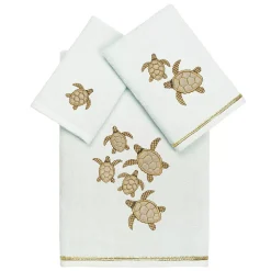 Linum Home Textiles Turkish Cotton Tortuga 3-piece Embellished Towel Set
