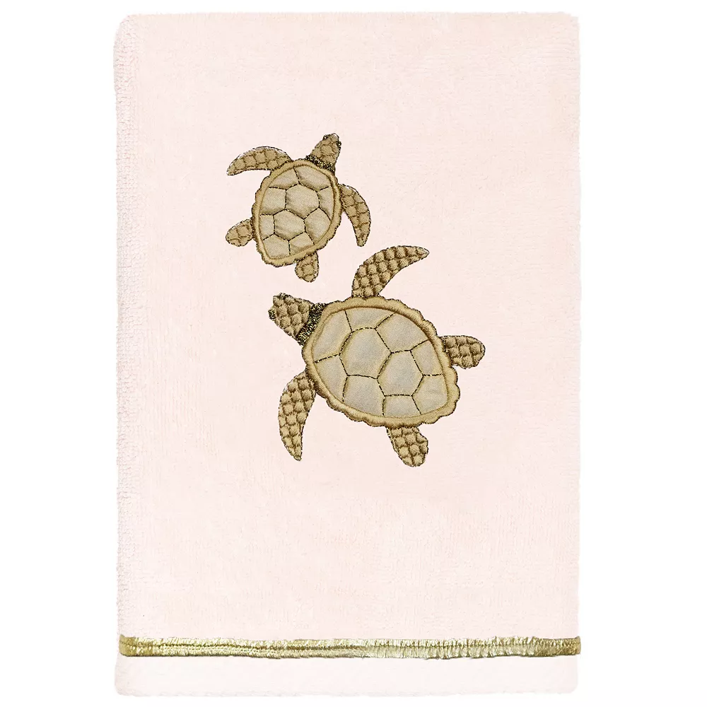 Linum Home Textiles Turkish Cotton Tortuga 2-piece Embellished Hand Towel - Image 2